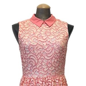 Betsey Johnson Lace Pink Peter Pan collared dress
